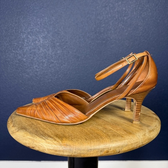 Aldo "Dolliver" Tan Leather Pointed Heels with Ankle Strap, Size EU 40 (US 9) - Picture 2 of 8